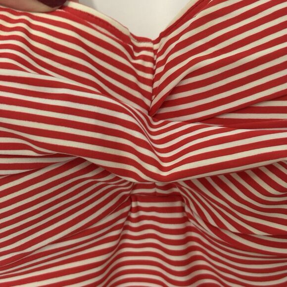 Bond-Eye Australia Ruched One Piece Red White Stripe 8 D/DD Retro Flattering - Picture 4 of 10